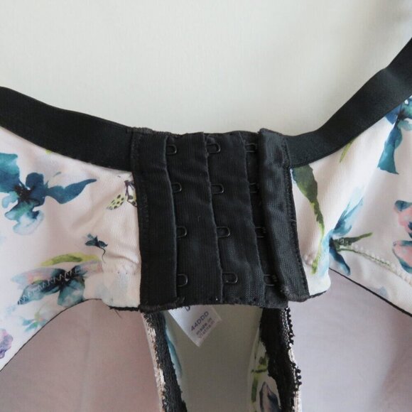 CACIQUE Butterflies and Blooms Lace Padded Bra Navy Blue White - Size 44DDD - Picture 6 of 14